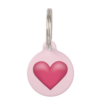 Pink Heart Shape On Light Pink With Pet's Info Pet ID Tag