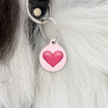 Pink Heart Shape On Light Pink With Pet's Info Pet ID Tag<br><div class="desc">Destei's pink heart shape illustration on a light pink background color. On the other side there are personalizable text areas for a name and for a phone number together with more pink hearts.</div>