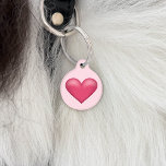Pink Heart Shape On Light Pink With Pet's Info Pet ID Tag<br><div class="desc">Destei's pink heart shape illustration on a pink background color. On the other side there are personalizable text areas for a name and for a phone number together with more pink hearts.</div>