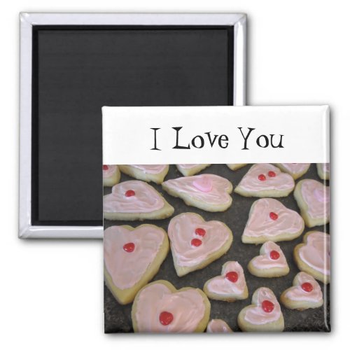 Pink Heart Shaped Cookies Magnet