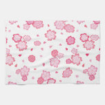 Pink Heart-shaped Petals for Valentine Flowers Kitchen Towel