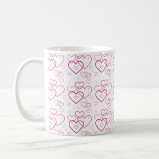 Pink Heart Shapes Pattern Coffee Mug