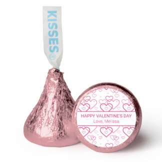 Pink Heart Shapes Pattern Happy Valentine's Day Hershey®'s Kisses®