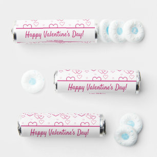 Pink Heart Shapes Pattern & Text - Valentine's Day Breath Savers® Mints