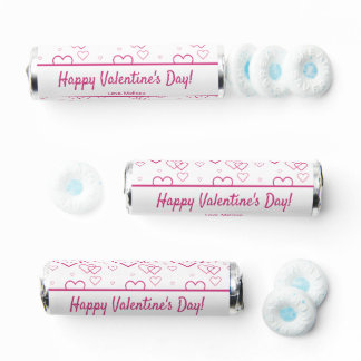Pink Heart Shapes Pattern &amp; Text - Valentine's Day Breath Savers® Mints