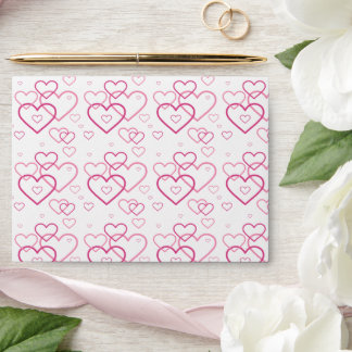 Pink Heart Shapes Pattern - Valentine's Day Envelope