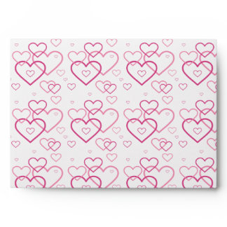 Pink Heart Shapes Pattern - Valentine's Day Envelope