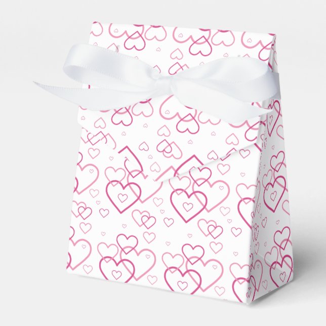 Pink Heart Shapes Pattern - Valentine's Day Favor Boxes (Front Side)
