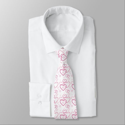 Pink Heart Shapes Pattern _ Valentines Day Neck Tie