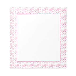Pink Heart Shapes Pattern - Valentine's Day Notepad