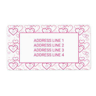 Pink Heart Shapes Pattern With Custom Text Label