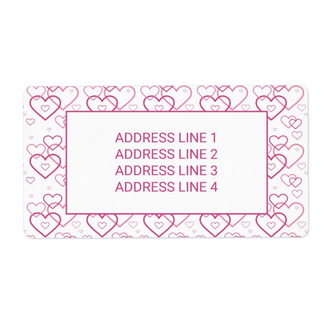 Pink Heart Shapes Pattern With Custom Text Label (Front)