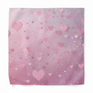 Pink Heart Shower Bandana