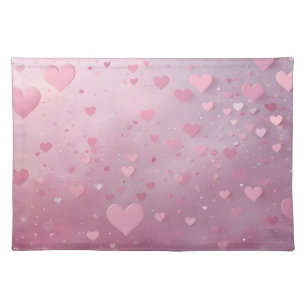 Pink Heart Shower Cloth Placemat