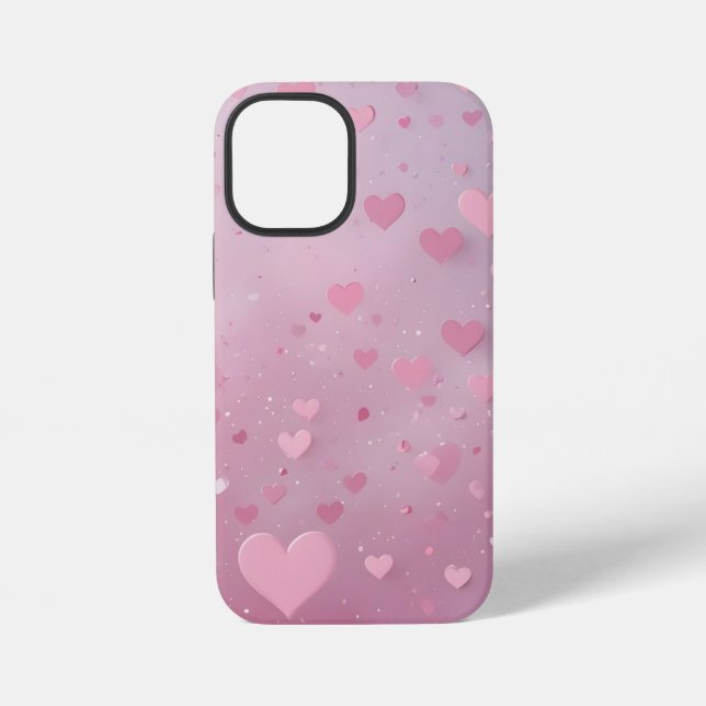 Pink Heart Shower Iphone Case (Back)