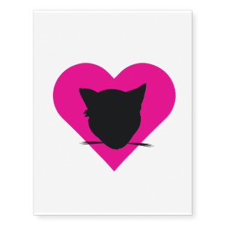 pink&heart Silhouette Temporary Tattoo