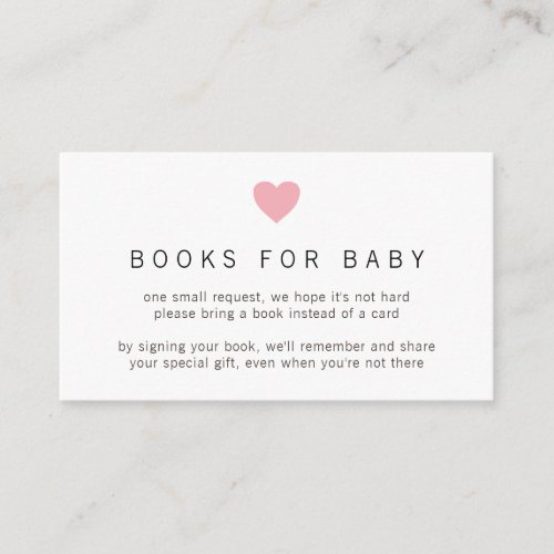 Pink Heart Simple Girl Books for Baby Shower