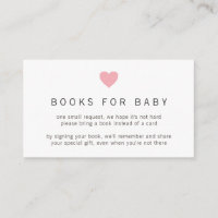 Pink Heart Simple Girl Books for Baby Shower