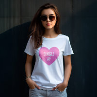 Pink Heart "Single AF" Funny Anti Valentines Day