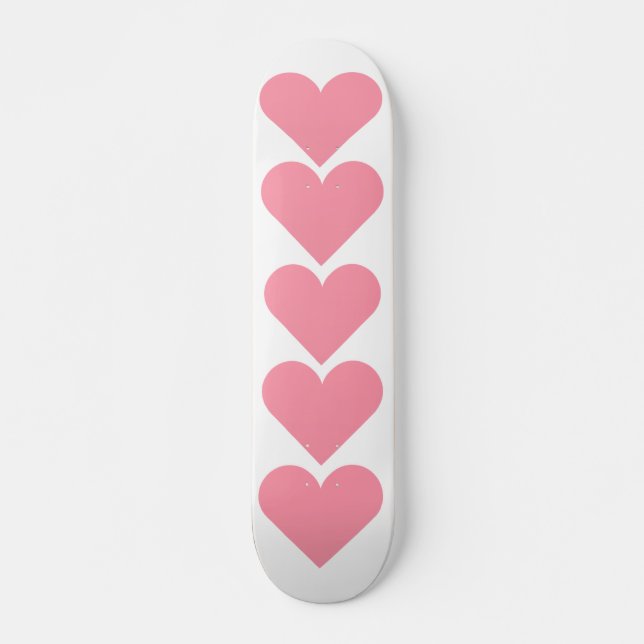 Pink Heart Skatebaord Skateboard Deck (Front)