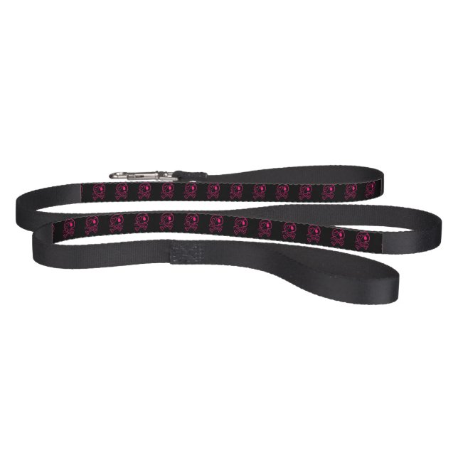 Pink Heart Skull and Crossbones Pet Leash (Full)