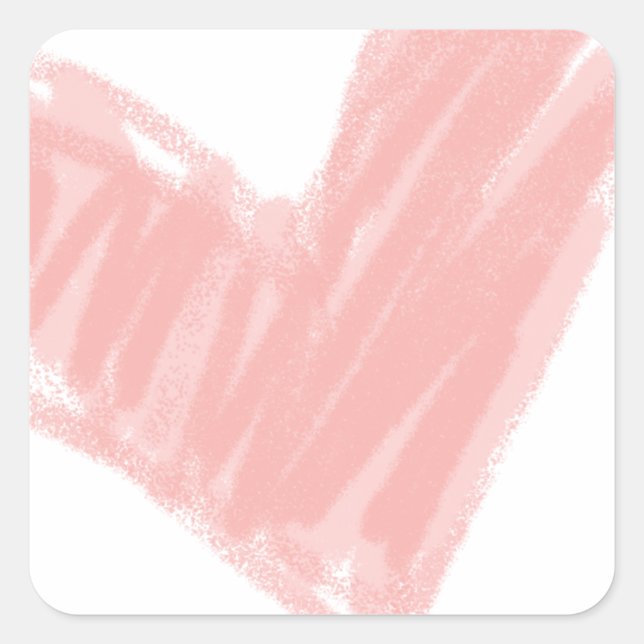 Pink Heart Square Sticker (Front)