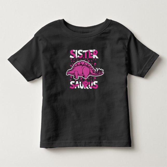 Pink Heart Stegosaurus Dinosaur Toddler T-shirt (Front)