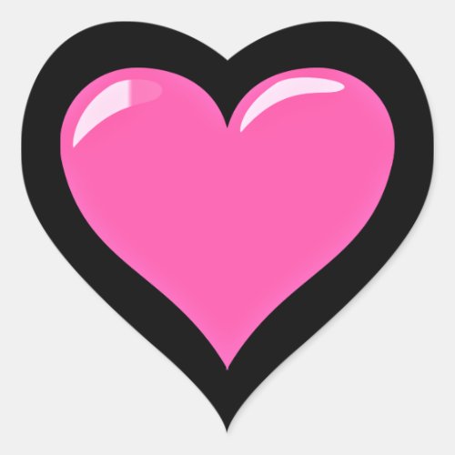 Pink Heart Sticker Love Gift