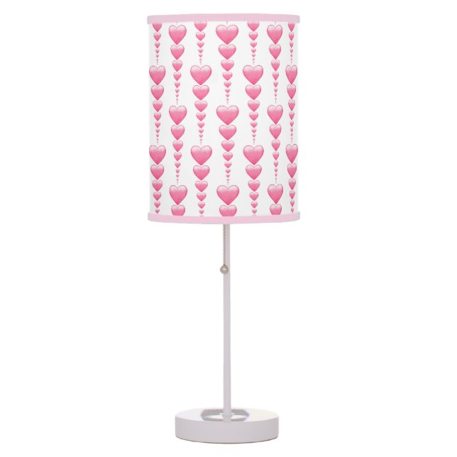 Pink Heart Strings Table Lamp (Front)