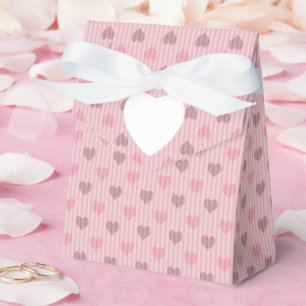 Pink Heart Stripe Valentine Pattern Favor Boxes
