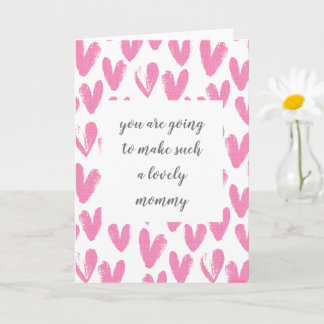 pink heart strokes future mother to be cute card