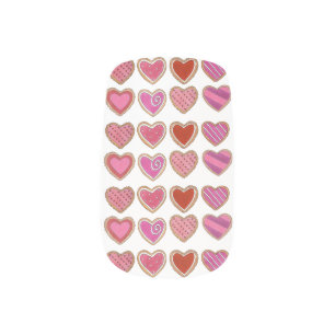 Pink Heart Sugar Cookie Love Valentine's Day Nails Minx Nail Wraps