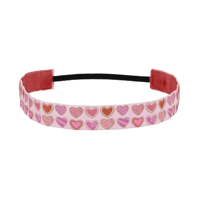 Pink Heart Sugar Cookie Valentine's Day Headband (Front)