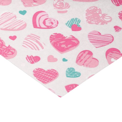 Pink Heart Sweet Romantic Pattern Valentines Day Tissue Paper