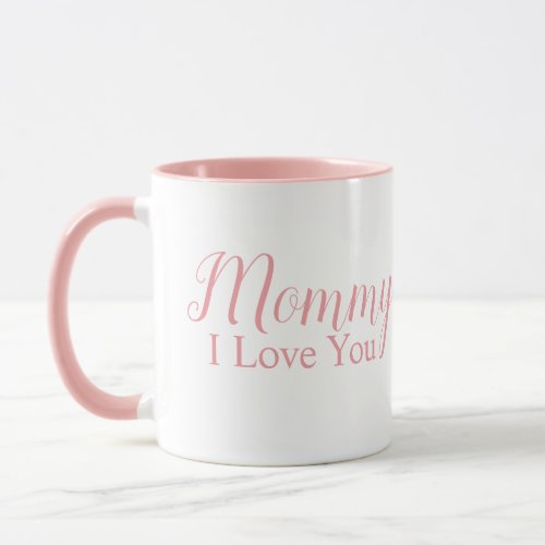 Pink Heart symbol Mothers Day Pink and White  Mug