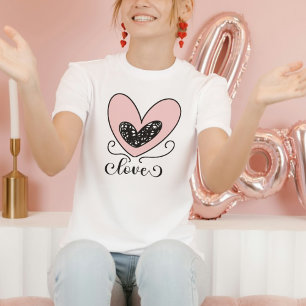Pink Heart T-Shirt – Valentine Gift for Her