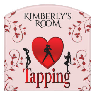 Pink Heart Tap Dance Add Name  Door Sign