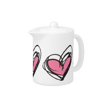 Pink Heart Teapot — Trendy & Elegant by AteliersBOHO at Zazzle
