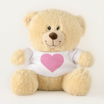 Pink Heart Teddy Bear by heartwarestore at Zazzle