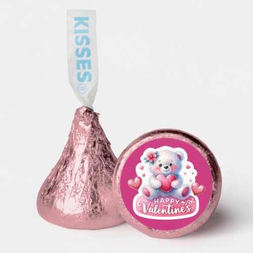 Pink Heart Teddy Bear Valentines Day Hersheys Kisses