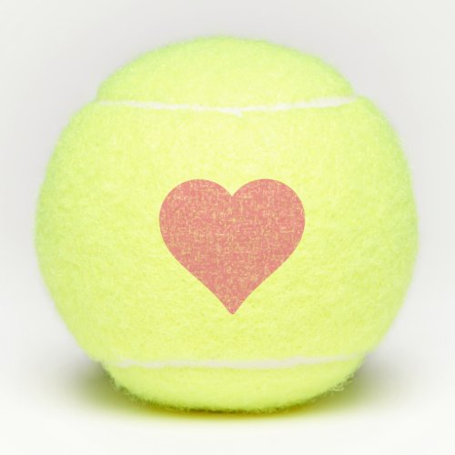 Pink Heart Tennis Balls