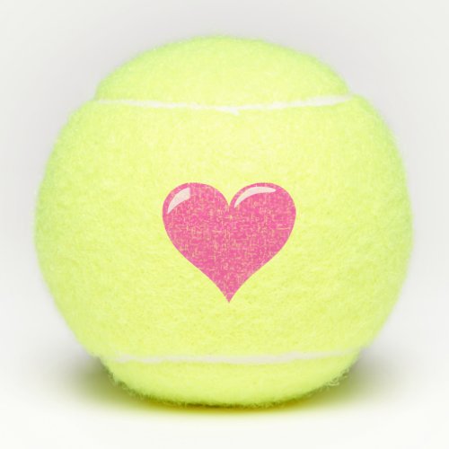 Pink Heart Tennis Balls Love Gift