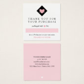 Pink Heart Thank You For Order Your Logo (Front & Back)