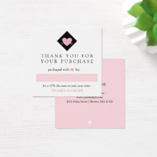 Pink Heart Thank You For Order Your Logo