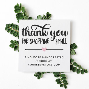 Pink Heart Thank You For Shopping Small Loyalty Ca Card