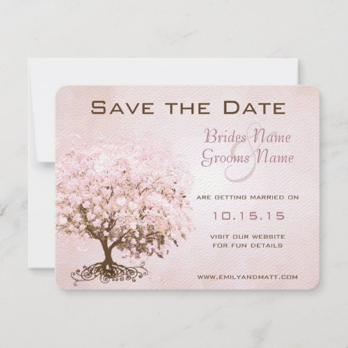 Pink Heart Tree Wedding Save the Date