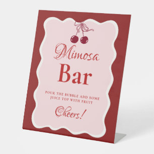 Pink Heart Valentine Bachelorette Mimosa Bar Sign