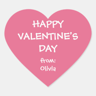 Pink heart valentine personalized gift tag