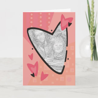 Pink Heart Valentine Photo Card