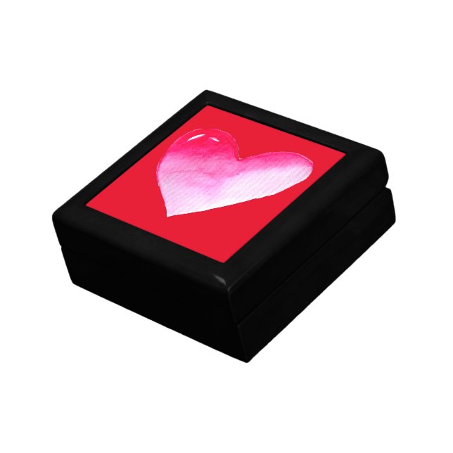 Pink heart valentine pop art gift box (Side)